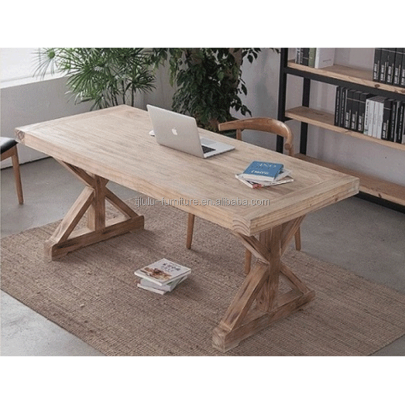 Customized Luxury French Solid Pine Wood Restaurant Dining Room Table Set