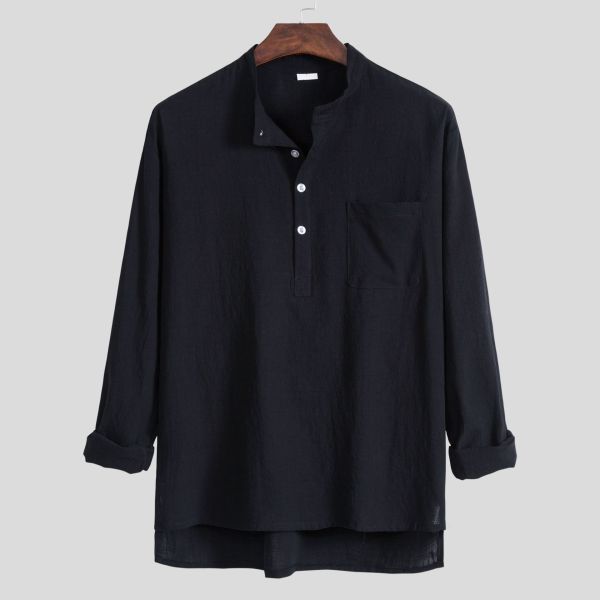 Quantity 5000 LCBZ OEM Custom Long Sleeve Men's Linen Shirts in Multi Color Options