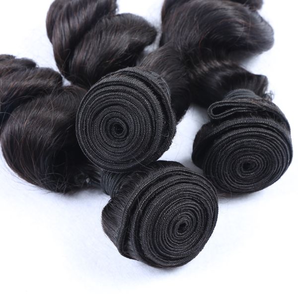 Double Drawn Weft Loose Wave 7A 8A unprocessed Loose wave hair Virgin Brazilian hair