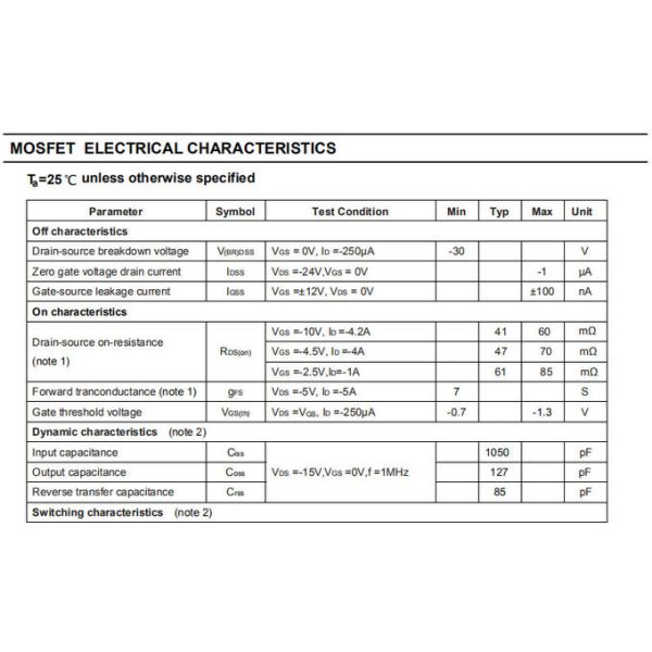 HXY3401 Mosfet Power Transistor