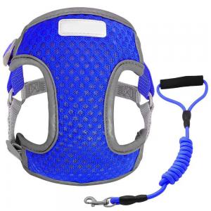 China Rustless Sturdy Small Dog Harness And Leash Set Breathable Soft Air Mesh Vest on sale
