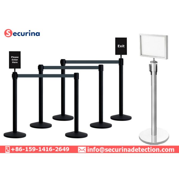 Horizontal Vertical Sign Holder Frame For Queue Barrier Stanchion Pole Racks