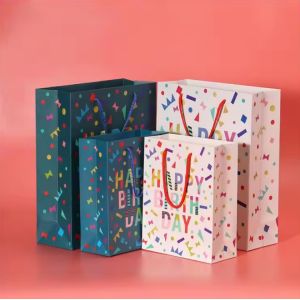 Buy cheap Customized Children's Holiday Party Paper Gift Bag Letter Pattern Large Birthday Paper Bag With Handle product