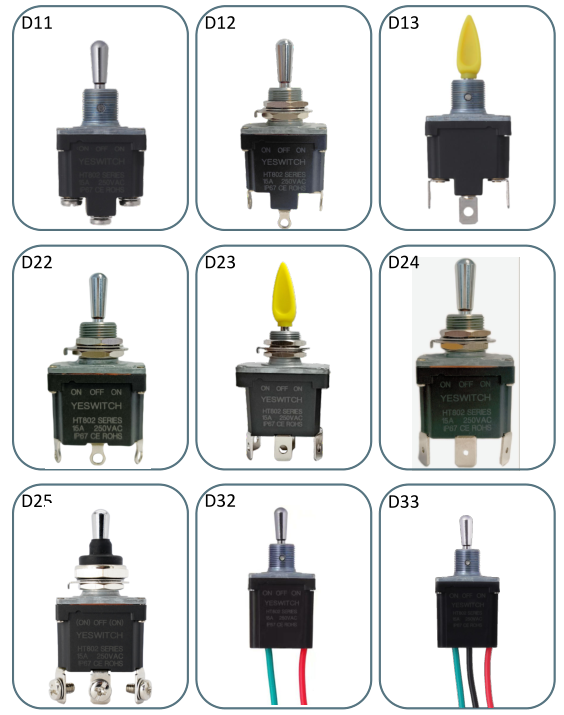 Waterproof IP68 Rating double pole Industrial toggle switch for medical instrument