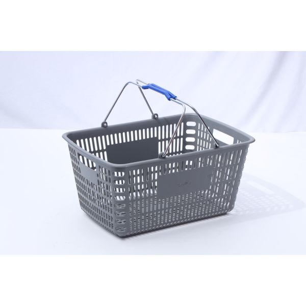 Eco Friendly Steel Handle Supermarket Shopping Hand Basket Customized Color