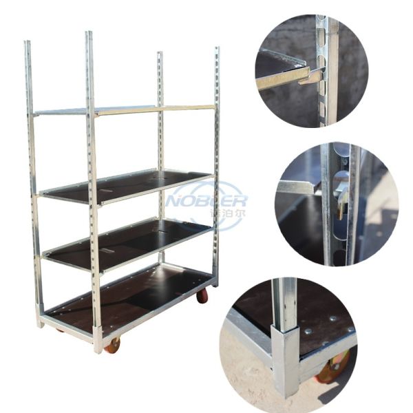 Farm Plant Flower Cc Trolley Galvanized Metal Horticultural Nursery Plant Transport