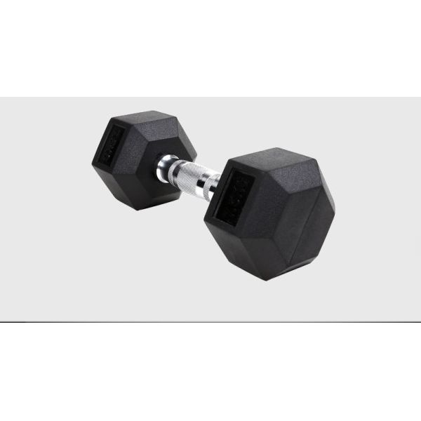 2.5kg 5kg 7.5kg 10kg Cast iron Black Rubber Coated Hex Fixed Dumbbell