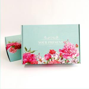 China Custom Flower Pattern Gift Clothing Box Recyclable Foldable Paper Box on sale