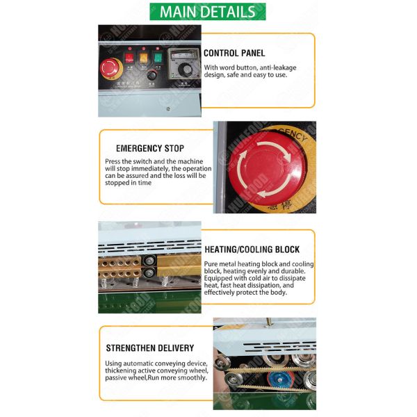 Width 12mm SS304 80W 16m/Min Plastic Bag Sealing Machine