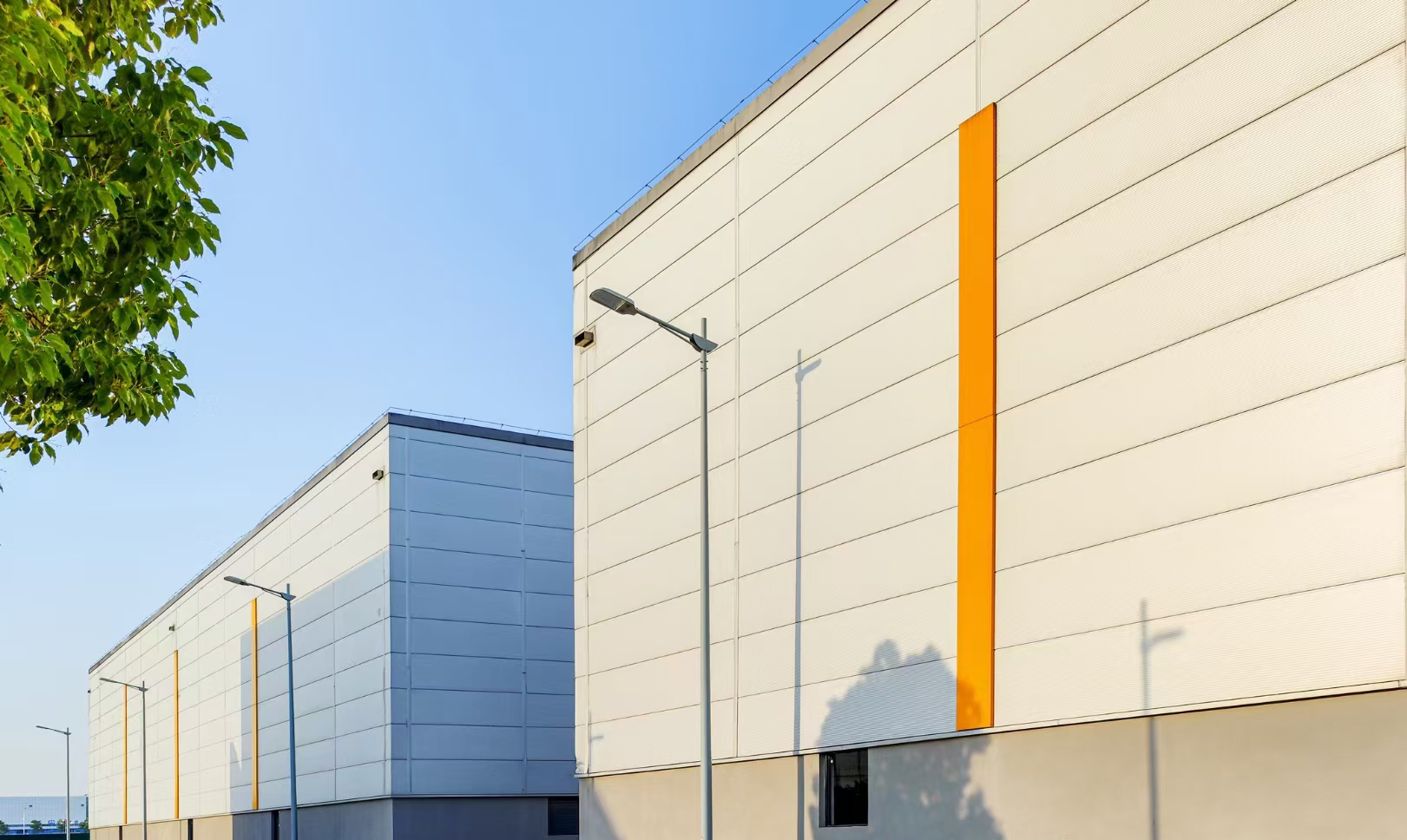 Steel structure workshop exterior view