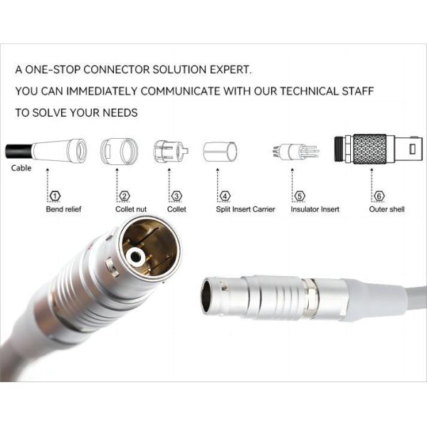 Circular waterproof manufacturer customized push pull connector cable FGG EGG 1B/0B Series 2/3/4/5/6/7/8 pin wire harness