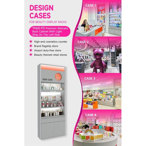 YHeS-P3 Easy Disassembly Skincare Display Cabinet with 60mm Soft Film Light Box