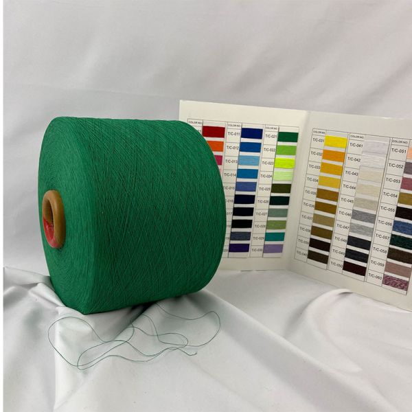 NE 20s Blue / Green / Brown Recycled Cotton / Polyester Yarn For Fabric Weaving