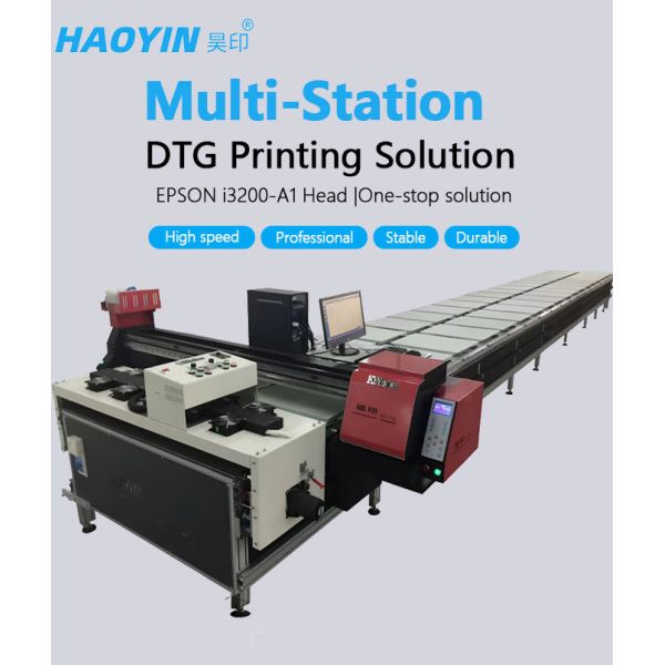 Modular Multi Station DTG Printing Machine With Epson I3200 Printhead