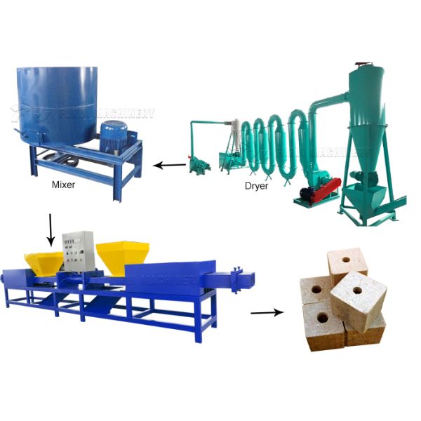 16kw Wood Block Making Machine Hydraulic System Press Customize Block Size