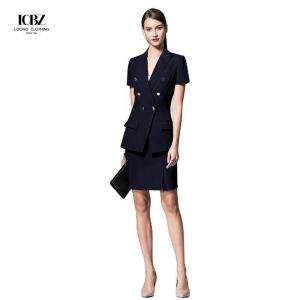 Buy cheap Dark Navy Slim Fit Blazer for Ladies Office Short Sleeve Women