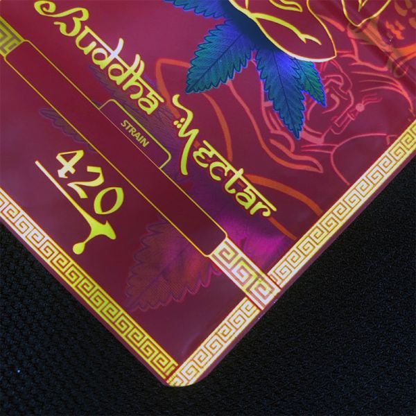 Hot Stamping Weed Packaging Mylar With Child Resistant Zipper