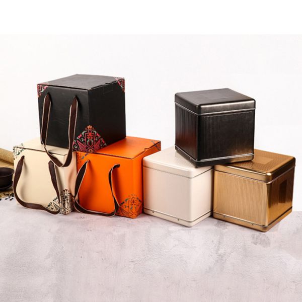Eco Friendly Square Gift Tin Box Packaging For Cake