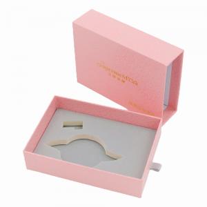 China Cutouts Inlay DIY Sliding Drawer Gift Boxes 120g Pink Rigid Cardboard on sale