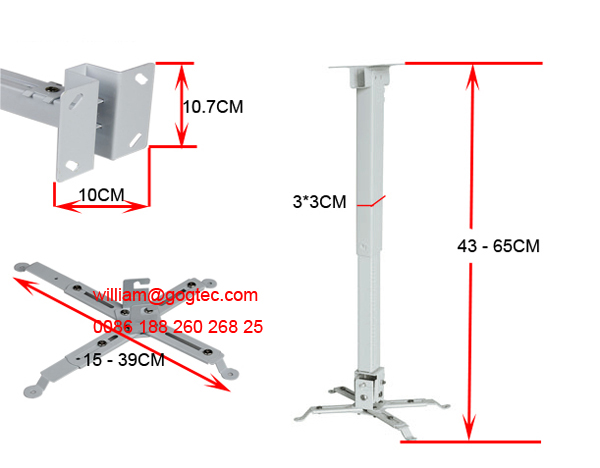 43-65CM universal projector bracket support holder hanging wall mounting ceiling suspend