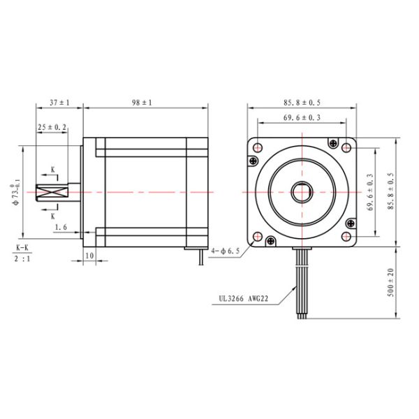 NEMA 34 Hybrid Stepping Motor 7N.M 98mm Body 1.8 Degree For Machine Tools