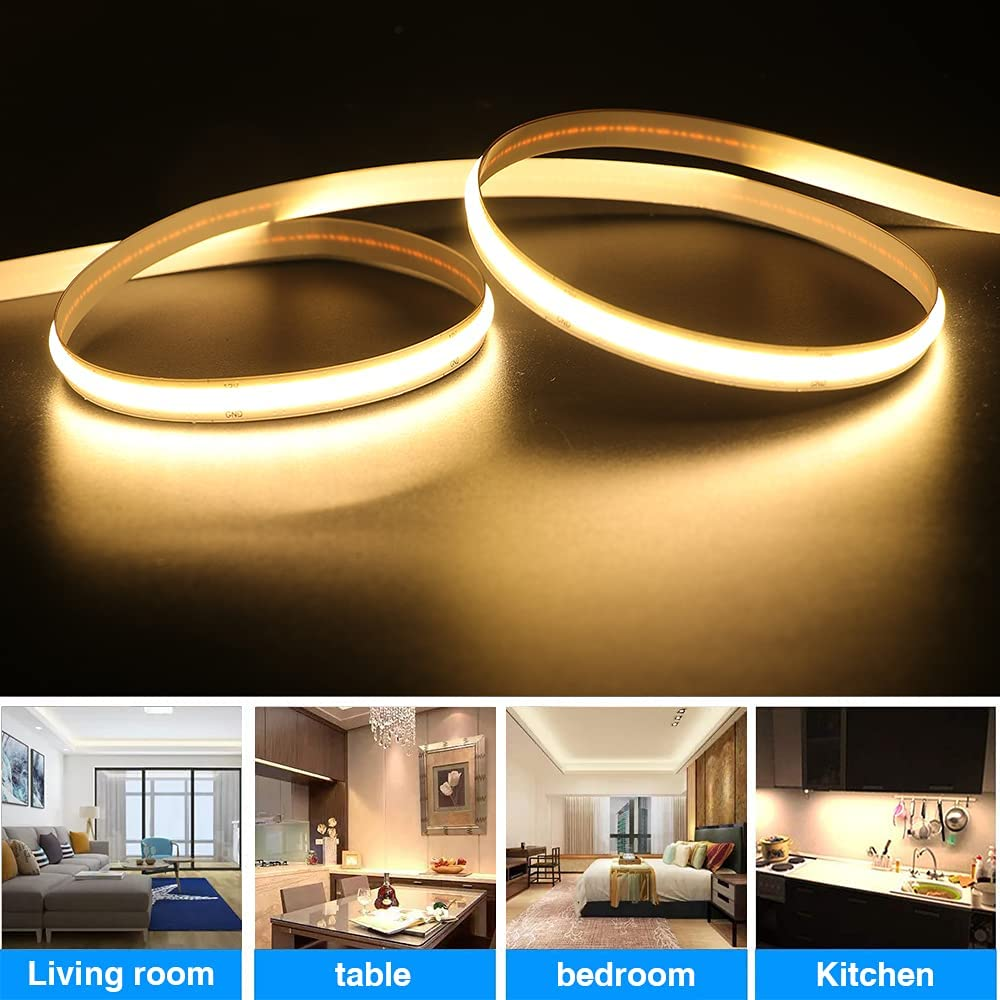 Custom Flexible 320 480 Leds Dc 5v 10000 Lumens Warm White Rgb Fcob Cct Cob Led Strip Light Warehouse