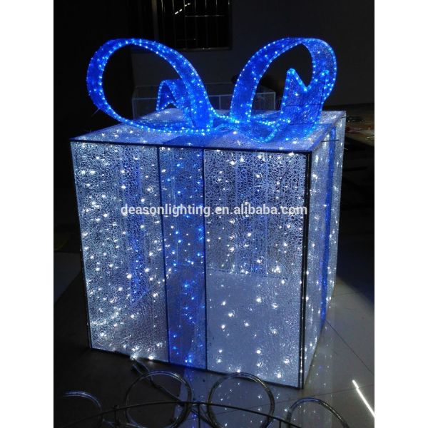 Festival decoration LED motif 3D gift box outdoor Christmas light