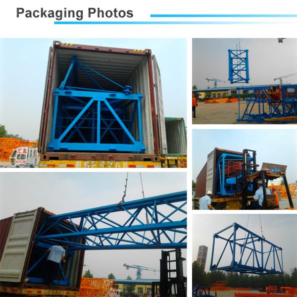 60m Boom 10ton 2*2*3m Split Mast Section QTP6010 Topless Tower Crane Manufacturer
