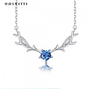 Buy cheap Trendy Hypoallergenic 45cm 2.8g Deer Antler Pendant Necklace Real Silver Necklace SGS product