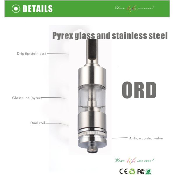 Dualtank clearomizer pyrex glass tube