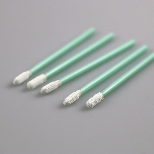China Manufacture Industrial Green Handle Disposable Polyester Swabs For Electronics