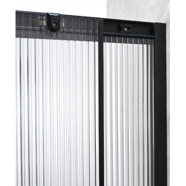 Customizable Square Shower Enclosures With Narrow Reeded Glass For Modern