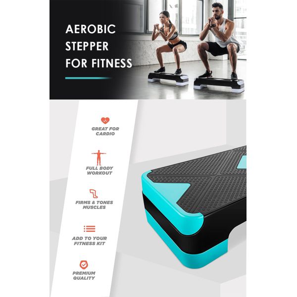 26.8in Aerobic Step Platforms Combo Bench PP Mobility Exercise