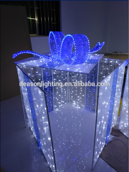 Festival decoration LED motif 3D gift box outdoor Christmas light