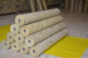 China Thermal Rockwool Pipe Insulation Light Weight Thickness 25mm - 100mm on sale