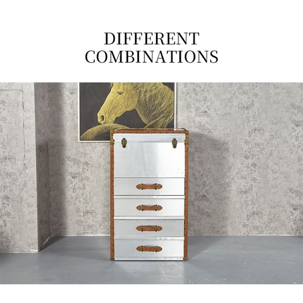 Nidea #304 Luxury Wine Display Sideboard showcase Bedside Aluminum Kitchen Leather Rustic Trunk Side Table Corner Cabinet
