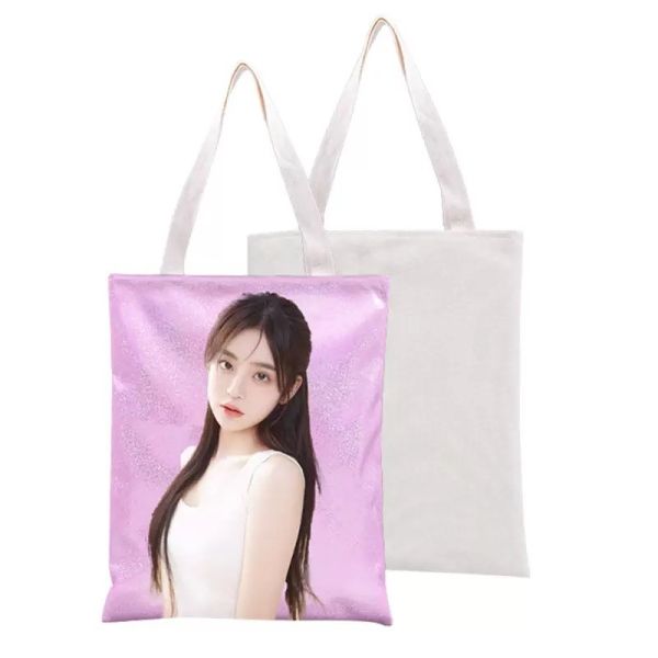 Customizable Colorful Canvas Sublimation Blank Tote Bags Fashionable Heat Transfer Shopping Bag For Advertising