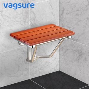 China Loading Weight 160KG Fold Down Shower Seat , Relaxing Waterproof Solid Wooden Shower Seat on sale
