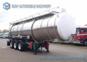 China 33000 L Acid Solution Chemical Tank Trailer 3 Axle Aluminum Tanker on sale