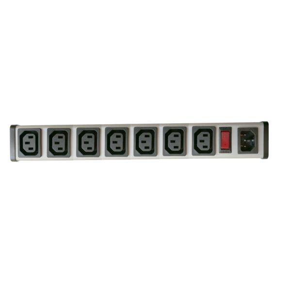 IEC320 Plug Adapter Power Cord Converter, 7Way IEC320 C14 Jacks Outlets Power Strip with 15a Overload Protector