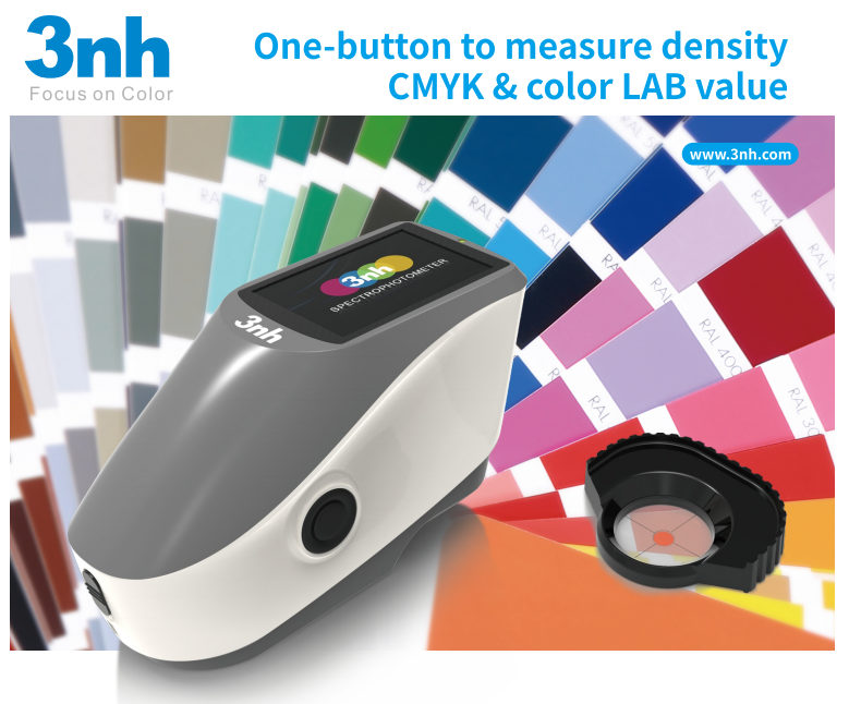 3nh Grating Spectrodensitometer Touch Screen Range 400~700nm Measuring CMYK CIE LAB Delta E Density Spectrodensitometer