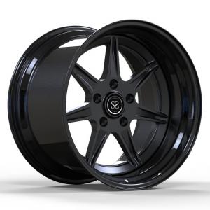 China 19inch Matte Black 2 Piece Forged Wheels Disc Gloss Black Lip For Luxury Porsche on sale