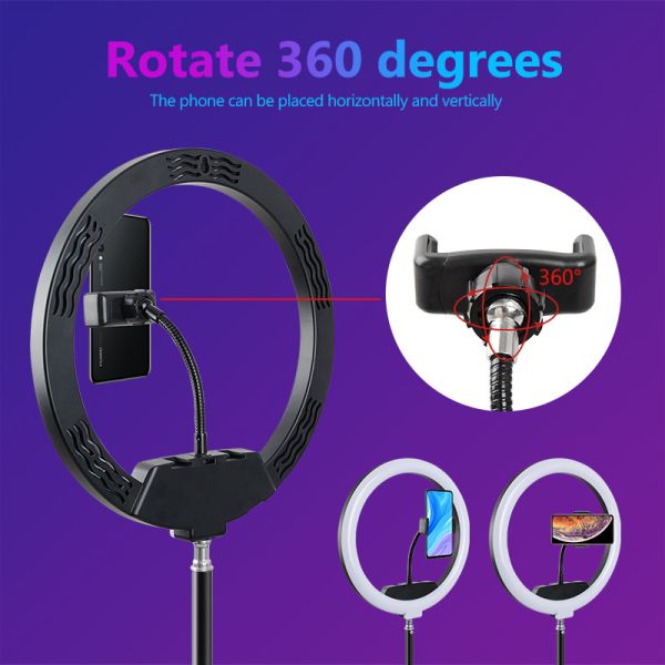 ABS Black Driva Selfie Ring Light With Tripod Stand Mobile Phone Holder