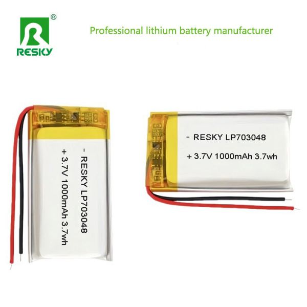 Power Lipo Battery RESKY LP703048 3.7v 1000mAh 3.7Wh Rechargeable Lithium Polymer Batteries