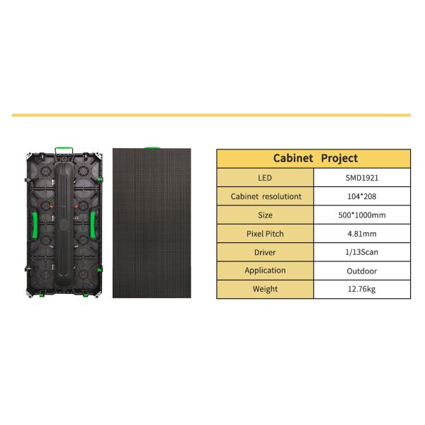 4.81mm Pixel Outdoor Rental LED Display Seamless Splicing High Brightness LED Screen