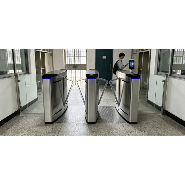 Luxury Square Flap Gate Barrier , RFID Turnstile Gate With Card Reader