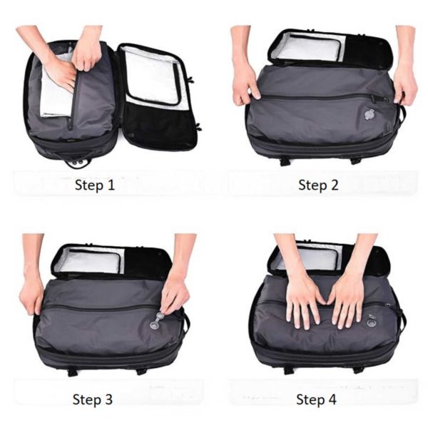 Business Travel Backpack With Vacuum Compression Storage Compartment Multifunctional Laptop Backpack Customized