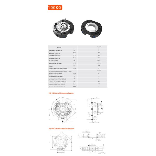Compact Automated Fixtures 34730N Robotic Tool Changing System Fixture Clamps CNC