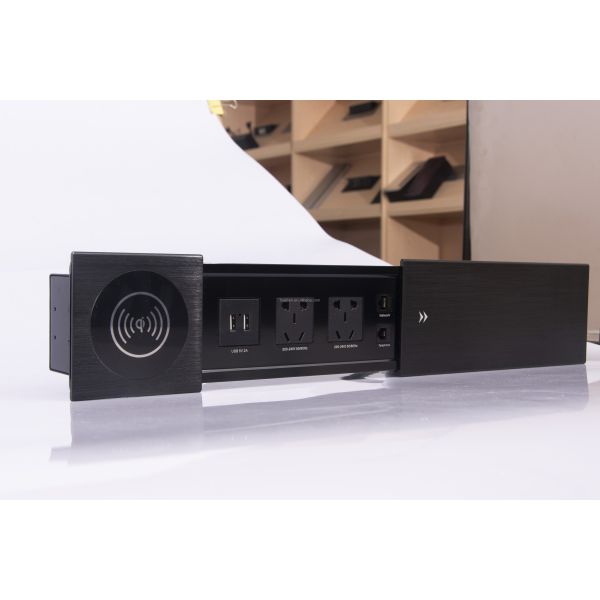 100-240V Power Conference Table Top Desktop Electrical Outlet RJ45 Cat6 Port