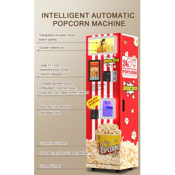 Popcorn vending machine front view
